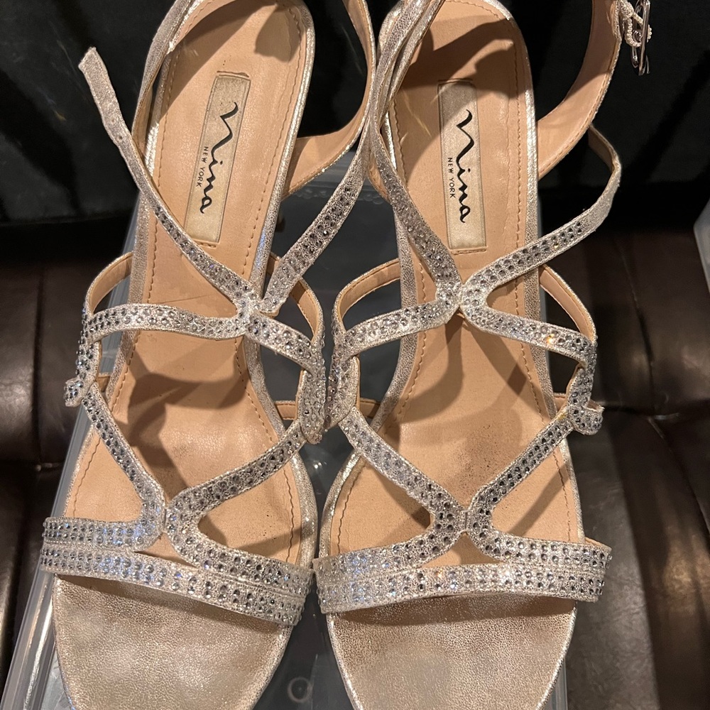 Nina Silver Formal Heels